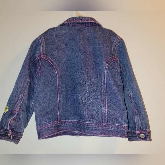 🌷 Vintage Gymboree Winter Sparkle Embroidered Denim Jean Jacket Girls Size 4 - Picture 2 of 6